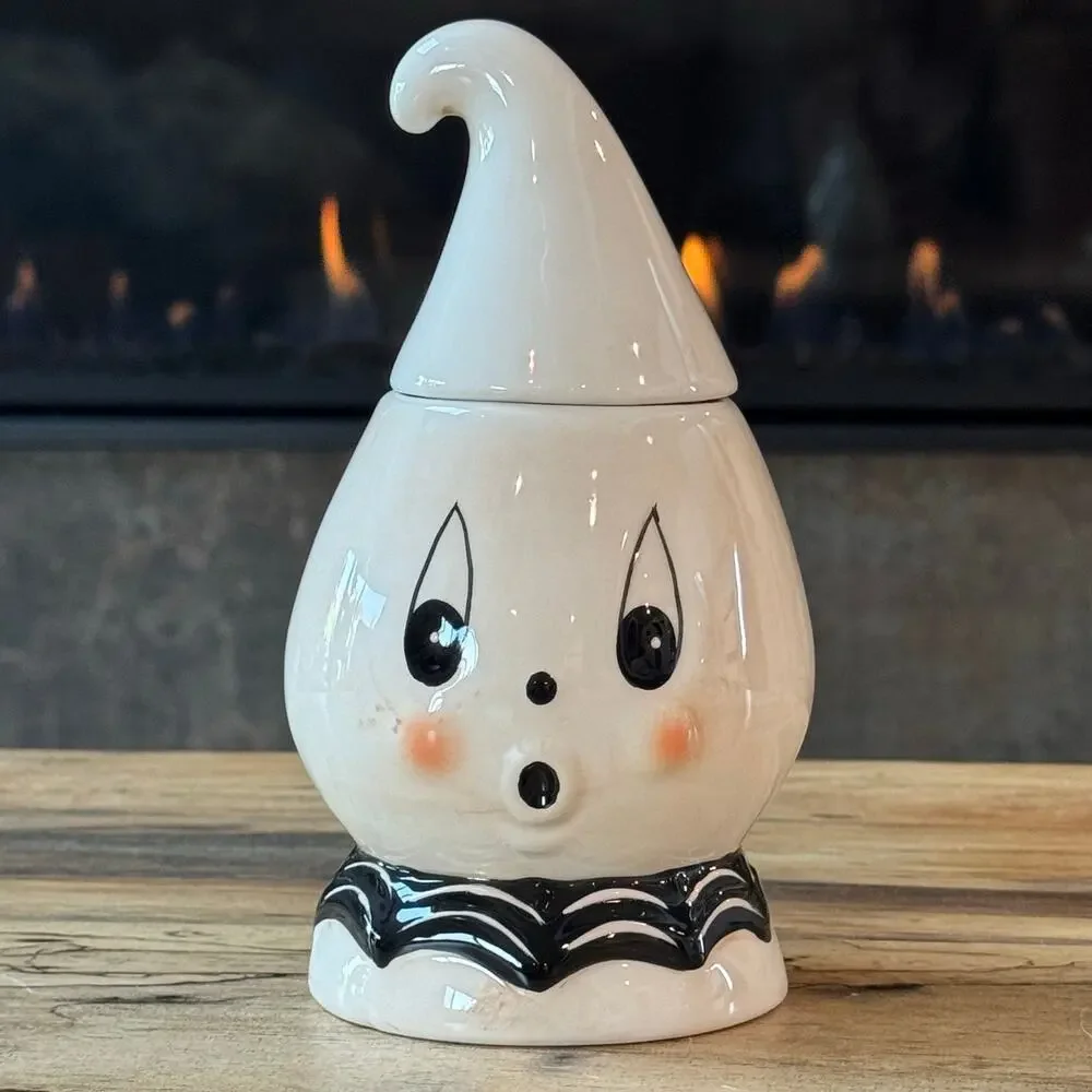 Johanna Parker Halloween Boo Gus Ghost Small Ceramic Candy Canister Jar 7